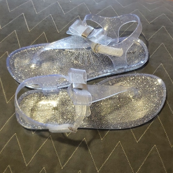 GIRLS AMERICAN EAGLE CLEAR SANDALS - Picture 3 of 7